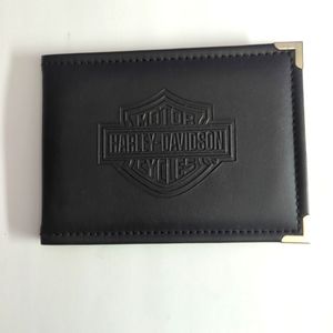 Harley Davidson Black Leather Folding Double Picture/Document Desktop Frame